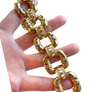 - JBK Camrose And Kross Blue Rhinestone Gold Tone Bracelet